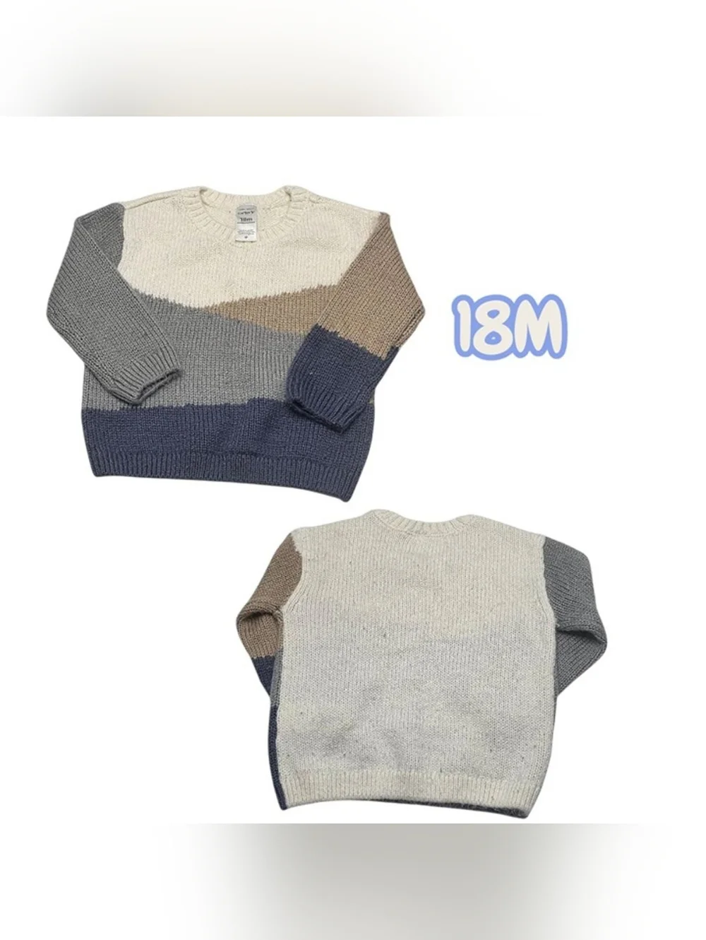 ​5-Pc Baby Boy Bundle 18M Romper Bodysuits Sweater Knit Set